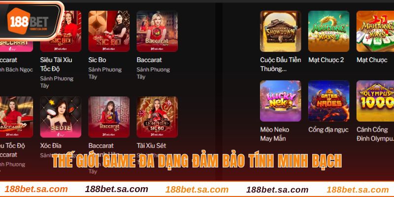 TRANG CHỦ 46 Thế giới game đa dạng đảm bảo tính minh bạch